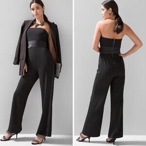 New! White House Black Market Strapless‎ Tuxedo Jumpsuit, size 10